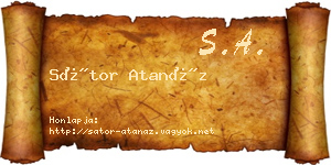 Sátor Atanáz névjegykártya